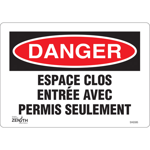 "Espace clos" Sign, 7" x 10", Vinyl, French WestPier