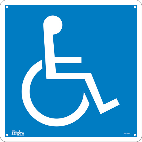 Enseigne de s&eacute;curit&eacute; conforme &agrave; la CSA - Handicap, 12" x 12", Aluminium, Pictogramme WestPier