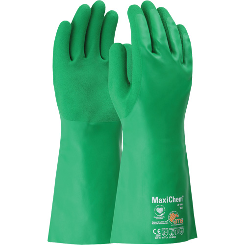 ATG MaxiChem&reg; Chemical-Resistant Gloves, Size Small, 14" L, Nitrile WestPier
