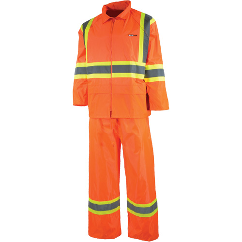 Sealed Rain Suit, Nylon/PVC, X-Small, High Visibility Orange WestPier