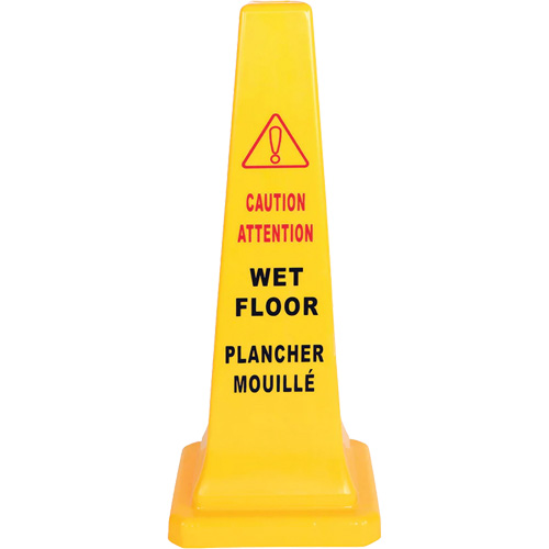 Wet Floor Safety Cone, Bilingual with Pictogram WestPier