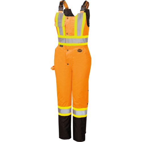 5040BBW Women's High-Visibility Waterproof Safety Overalls, Polyester, X-Small, Black/High Visibility Orange WestPier