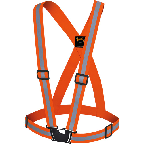 5496 High-Visibility Safety Sash, High Visibility Orange, Silver Reflective Colour, One Size WestPier