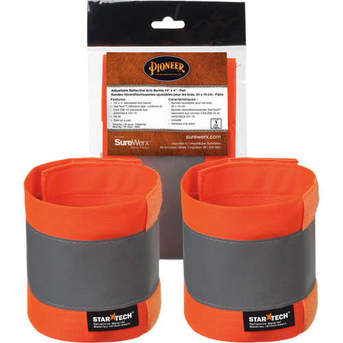 140A High-Visibility Orange Adjustable 14" X 4" Reflective Armband WestPier