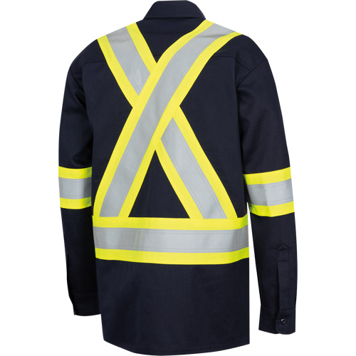 7742SF Chemise de s&eacute;curit&eacute; haute visibilit&eacute; r&eacute;sistant aux arcs &eacute;lectriques 88/12 FR-Tech, Petit, Bleu marin WestPier