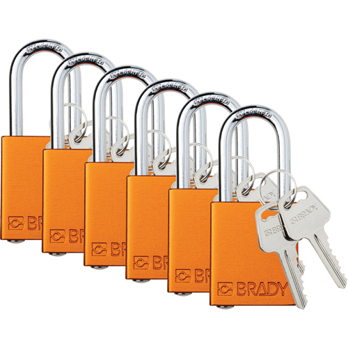Velocity Lockout Padlocks, Orange, Keyed Different, Aluminum, 1-1/2" Width WestPier