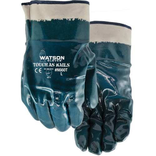 Tough-As-Nails Chemical-Resistant Gloves, Size X-Large, Cotton/Nitrile WestPier