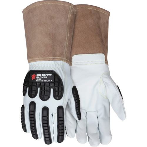 Leather Welding Work Gloves, Medium, Goatskin Palm, Gauntlet Cuff WestPier