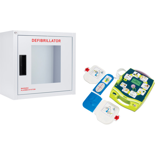 AED Plus&reg; Defibrillator & Wall Cabinet Kit, Semi-Automatic, English, Class 4 WestPier