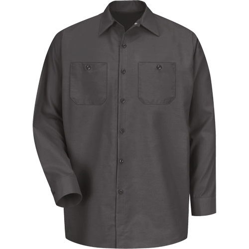 Chemise industrielle de travail &agrave; manches longues, Hommes, Moyen, Charbon WestPier
