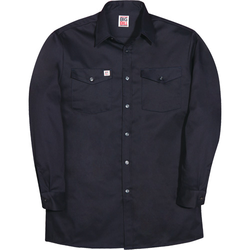Long-Sleeve Industrial Work Shirt, Men's, Small, Navy Blue WestPier