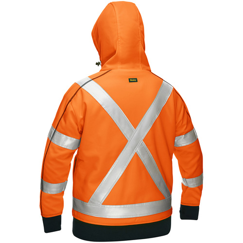 Bisley&reg; X-Back Women's Contoured Full Zip Hooded Sweatshirt with Sherpa Lining, X-Large, High Visibility Orange WestPier