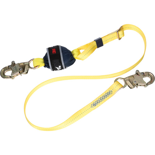 Adjustable Web Shock-Absorbing Lanyard, 6', Snap Hook Center, Snap Hook Leg Ends, Polyester WestPier