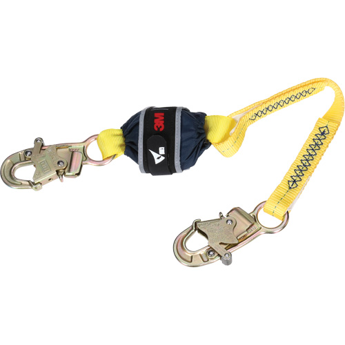 Web Shock-Absorbing Lanyard, 2.5', Snap Hook Center, Snap Hook Leg Ends, Polyester WestPier