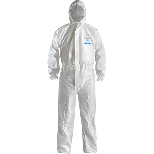 CoverMe XP1800  Type 5/6 Coveralls with Hood, Large, White, Microporous WestPier