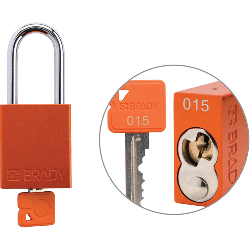 Velocity Plus Safety Lockout Padlock, Orange, Keyed Alike, Aluminum, 1-1/2" Width WestPier