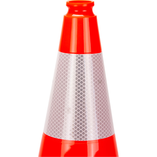 C&ocirc;ne de signalisation de premi&egrave;re qualit&eacute;, 18", Orange, Bande(s) r&eacute;fl&eacute;chissante(s) 6" WestPier