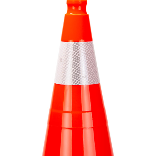 C&ocirc;ne de signalisation de premi&egrave;re qualit&eacute;, 28", Orange, Bande(s) r&eacute;fl&eacute;chissante(s) 4" WestPier