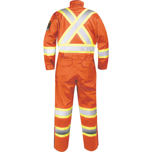 Fire-Resistant Coverall with High-Visibility Bands, Size Small, Orange WestPier