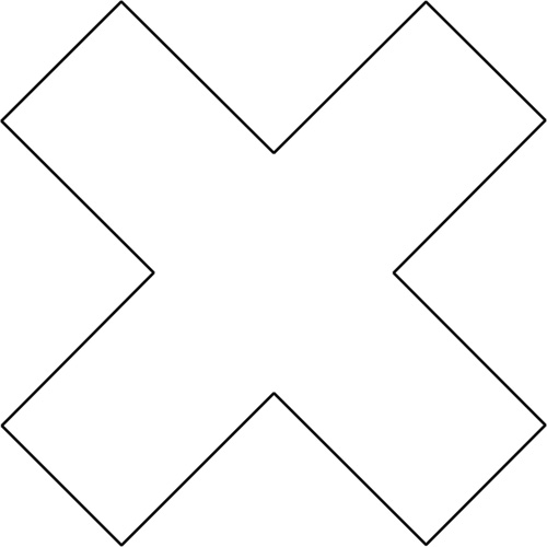 DuraStripe X-Treme X's, Cross, 6" L x 6" W, White, Vinyl WestPier