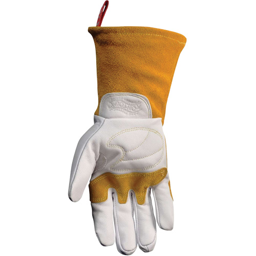Gants de soudeur TIG/MIG de premi&egrave;re qualit&eacute; avec dos en cuir de vache refendue isol&eacute;es et ignifug&eacute;s Caiman, Cuir fleur de ch&egrave;vre, Taille T-Grand WestPier