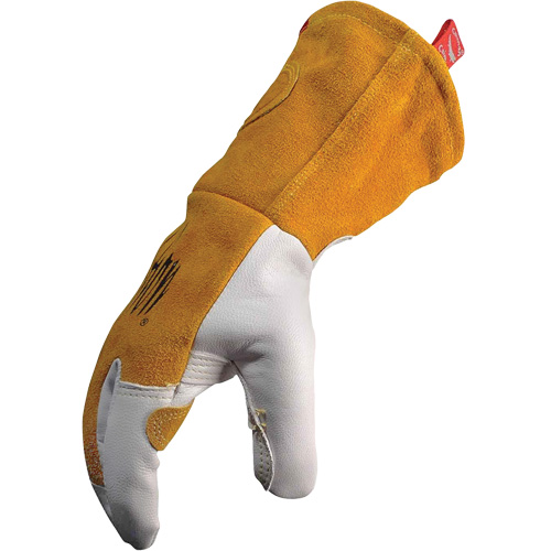 Gants de soudeur TIG/MIG de premi&egrave;re qualit&eacute; avec dos en cuir de vache refendue isol&eacute;es et ignifug&eacute;s Caiman, Cuir fleur de ch&egrave;vre, Taille T-Grand WestPier