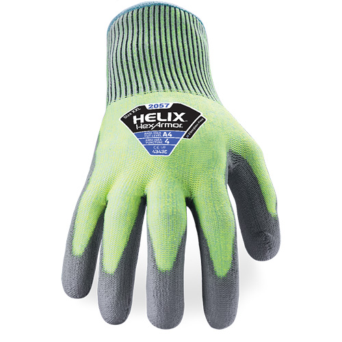 Helix&reg; 2057 Abrasion- & Cut-Resistant Gloves, Size 6/X-Small, 13 Gauge, Polyurethane Coated, HPPE Shell, ASTM ANSI Level A4/EN 388 Level C WestPier