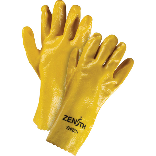 Gants &agrave; fini rugueux et r&eacute;sistants aux produits chimiques, Taille 9, 12" lo, PVC, Doublure en Interlock, 47-mil WestPier