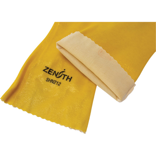 Gants &agrave; fini rugueux et r&eacute;sistants aux produits chimiques, Taille 9, 14" lo, PVC, Doublure en Interlock, 47-mil WestPier