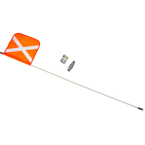 Heavy-Duty Safety Whip, Threaded Mount, 5' High, Orange with Reflective X WestPier