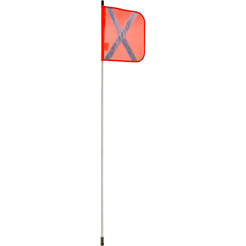Heavy-Duty Safety Whip, Threaded Mount, 5' High, Orange with Reflective X WestPier