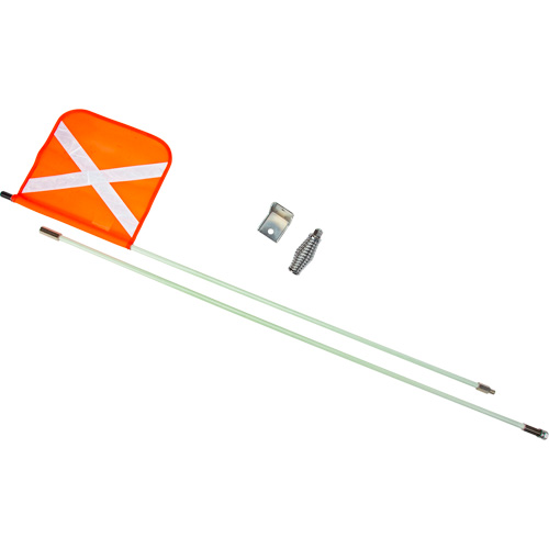 Heavy-Duty Safety Whip, Threaded Mount, 8' High, Orange with Reflective X WestPier
