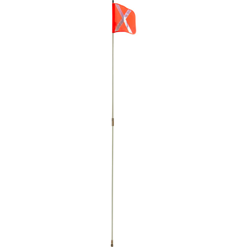 Heavy-Duty Safety Whip, Threaded Mount, 8' High, Orange with Reflective X WestPier