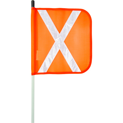 Heavy-Duty Safety Whip, Threaded Mount, 5' High, Orange with Reflective X WestPier