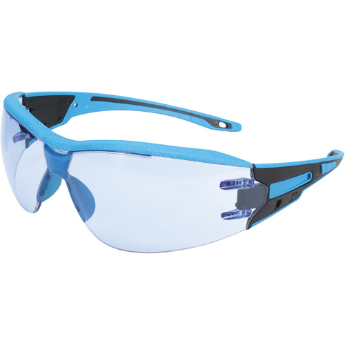 Lunettes de s&eacute;curit&eacute; sans monture Captain d&eacute;tectables par d&eacute;tecteur de m&eacute;taux, Lentille Bleu p&acirc;le, Antibu&eacute;e/Anti-&eacute;gratignures, ANSI Z87+/R&eacute;pond ou surpasse la norme CSA Z94.3 WestPier