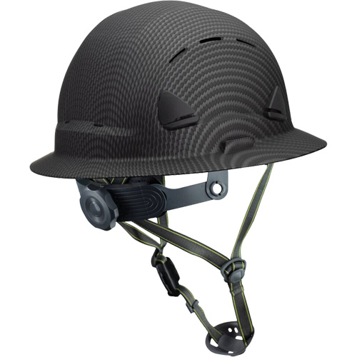 Casque Fibre Metal de style escalade avec bordure compl&egrave;te, R&eacute;pond aux normes CSA type 2, Suspension Rochet, Ventil&eacute; WestPier