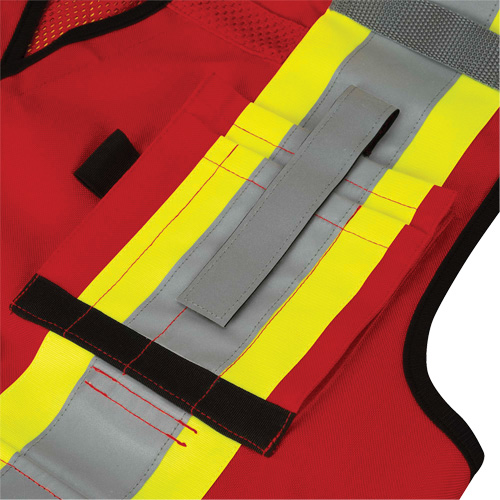 6678 High-Visibility Antimicrobial Mesh-Back Surveyor Vest, Red, Small, Polyester WestPier