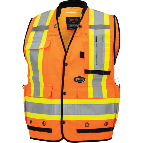 6680 Veste d'arpenteur antimicrobienne haute visibilit&eacute; avec dos en maille, Orange haute visibilit&eacute;, Petit, Polyester WestPier