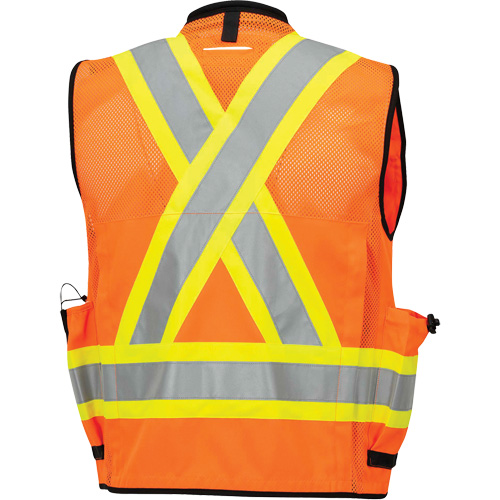 6680 Veste d'arpenteur antimicrobienne haute visibilit&eacute; avec dos en maille, Orange haute visibilit&eacute;, Petit, Polyester WestPier