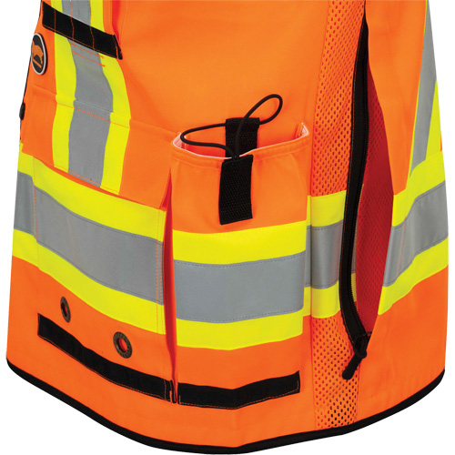 6680 Veste d'arpenteur antimicrobienne haute visibilit&eacute; avec dos en maille, Orange haute visibilit&eacute;, Petit, Polyester WestPier