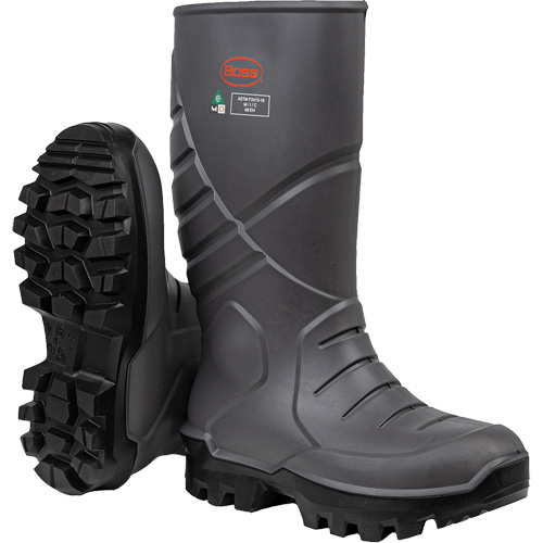Boss&reg; Footwear Full Safety Boot with Midsole & Internal Met Guard, Thermal Polyurethane, Steel Toe, Puncture Resistant Sole, Size 6 WestPier