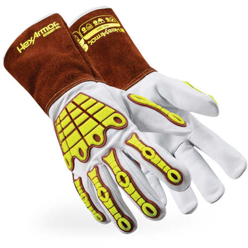 HeatArmor&reg; 5056IMP Welding Gloves, Grain Goatskin, Size Medium WestPier