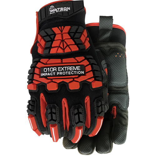 010R Extreme Red Impact Resistant Gloves, X-Small, Microfibre Palm, Hook & Loop Cuff WestPier