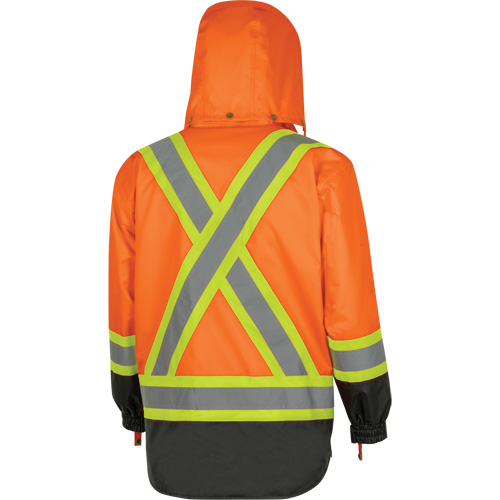 5056 Pioneer&reg; Yukon 7-in-1 Waterproof Winter Safety Parka, Polyester, Black/High Visibility Orange, X-Small WestPier