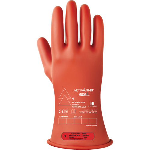 Gants &eacute;lectriques isol&eacute;s ultra l&eacute;gers ActivArmr RIG R011RUL, ASTM classe 0, Taille 8, 11" lo WestPier