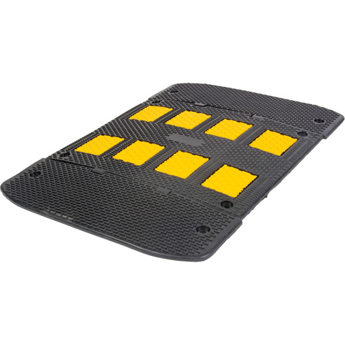 Speed Hump with End Caps, Rubber, 3' L x 40" W x 2" H WestPier