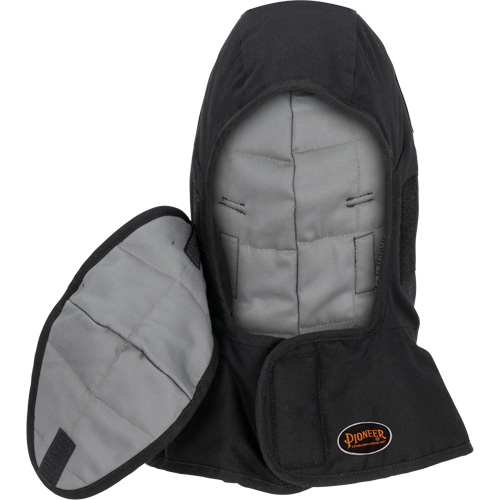 Pioneer 765A Flame-Resistant Quilted Hard Hat Liner with Long Neck & Detachable Mouthpiece, Black/Grey, Cotton/FR-Tech&reg;/Modacrylic/Nylon WestPier