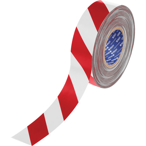 Ruban de marquage pour plancher ToughStripe Max, 2" x 100', Polyester, Rouge et blanc WestPier