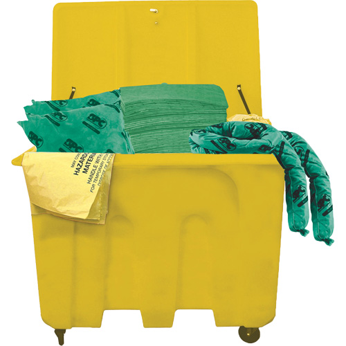Trousse de d&eacute;versements de produits chimiques pour camion SPC HazWik, Mati&egrave;res dangereuses, Bac, Absorbance de 160 gal. US WestPier