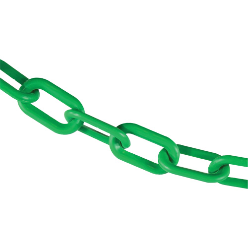 Chaîne de barri&egrave;re en plastique, Vert, Maillon de 2", 100' de long WestPier